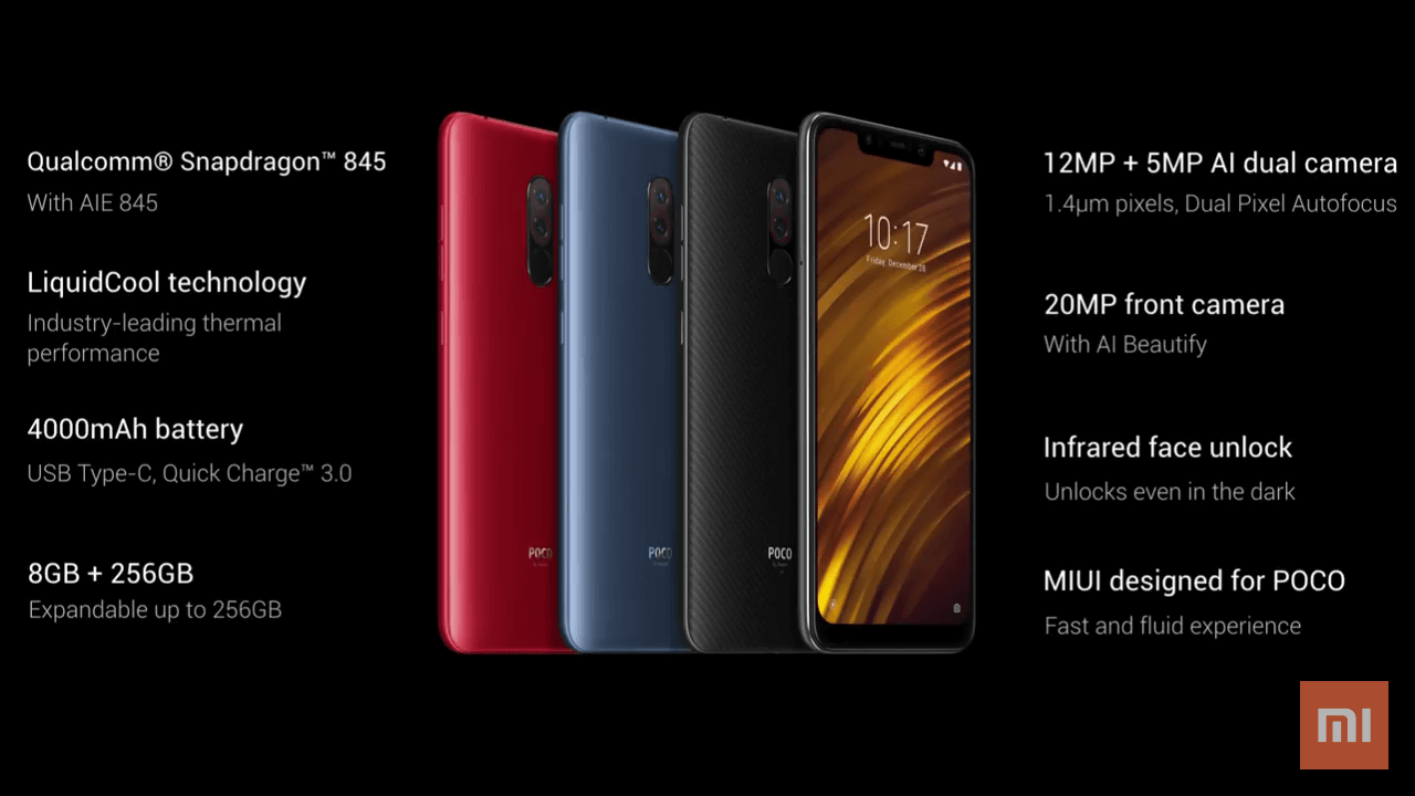 Xiaomi, Pocophone, Poco F1, poco f1 features, Poco F1 price, Poco f1 specs, poco f1 colour options, poco f1 RAM options